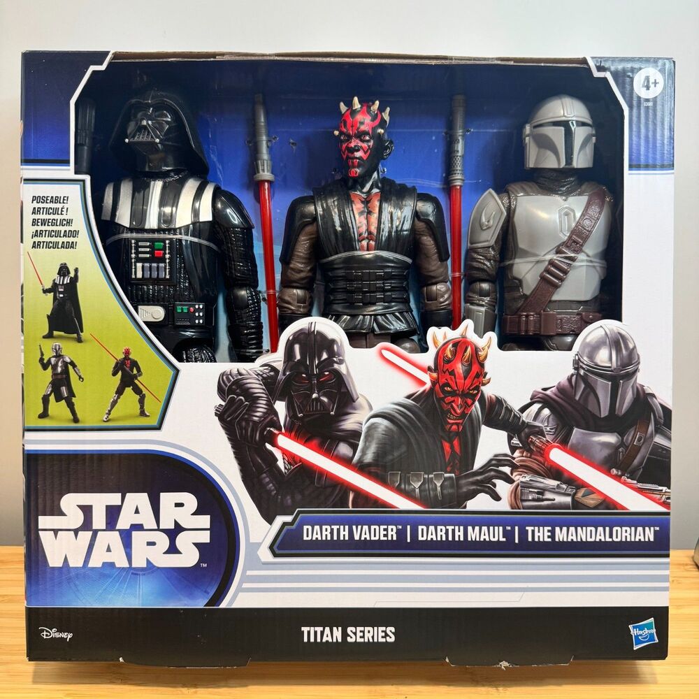 Star Wars Titan Series Darth Vader Darth Maul Mandalorian 3-Pack Hasbro NIB
